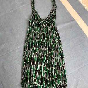 DVF Silk Dress size 2 Green and Black